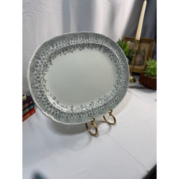 Antique Numbered LS & S Columbus Furnivals 16" Platter - 1852 Reg Number - Picture 3 of 10